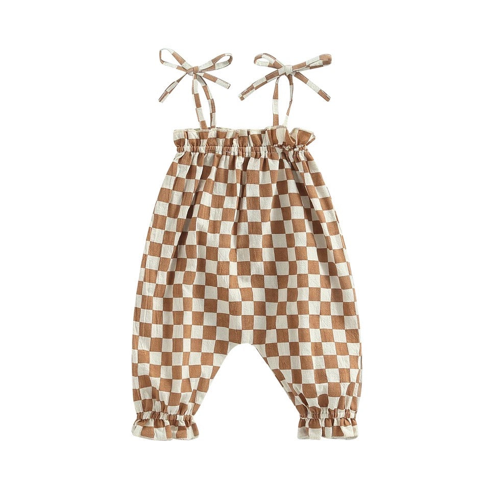 Checkerboard jumpsuit shorts online